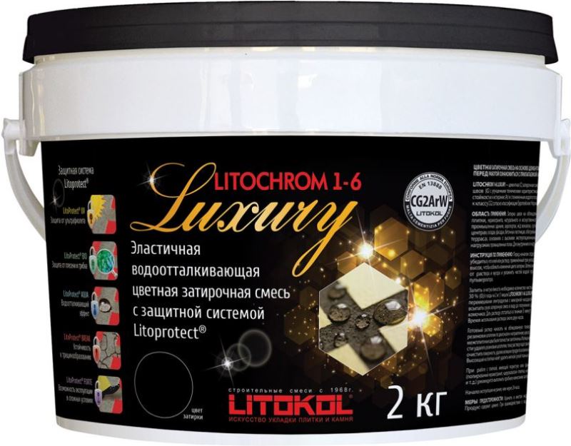  Litochrom 1-6 Luxury LITOCHROM 1-6 LUXURY C.20 светло-серый 2кг - фото 3