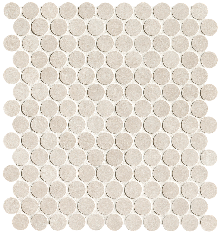 fRNM Настенная Nobu White Gres Round Mosaico Matt 29.5x32.5