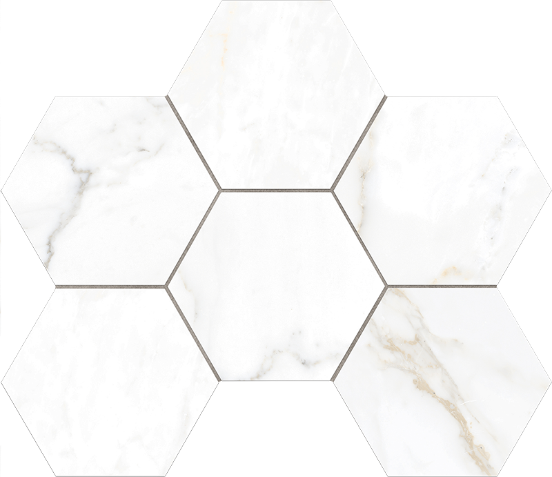 Mosaic/ID01_NS/25x28,5/Hexagon Декор Ideal ID01 White  Hexagon 28.5x25 Неполированная