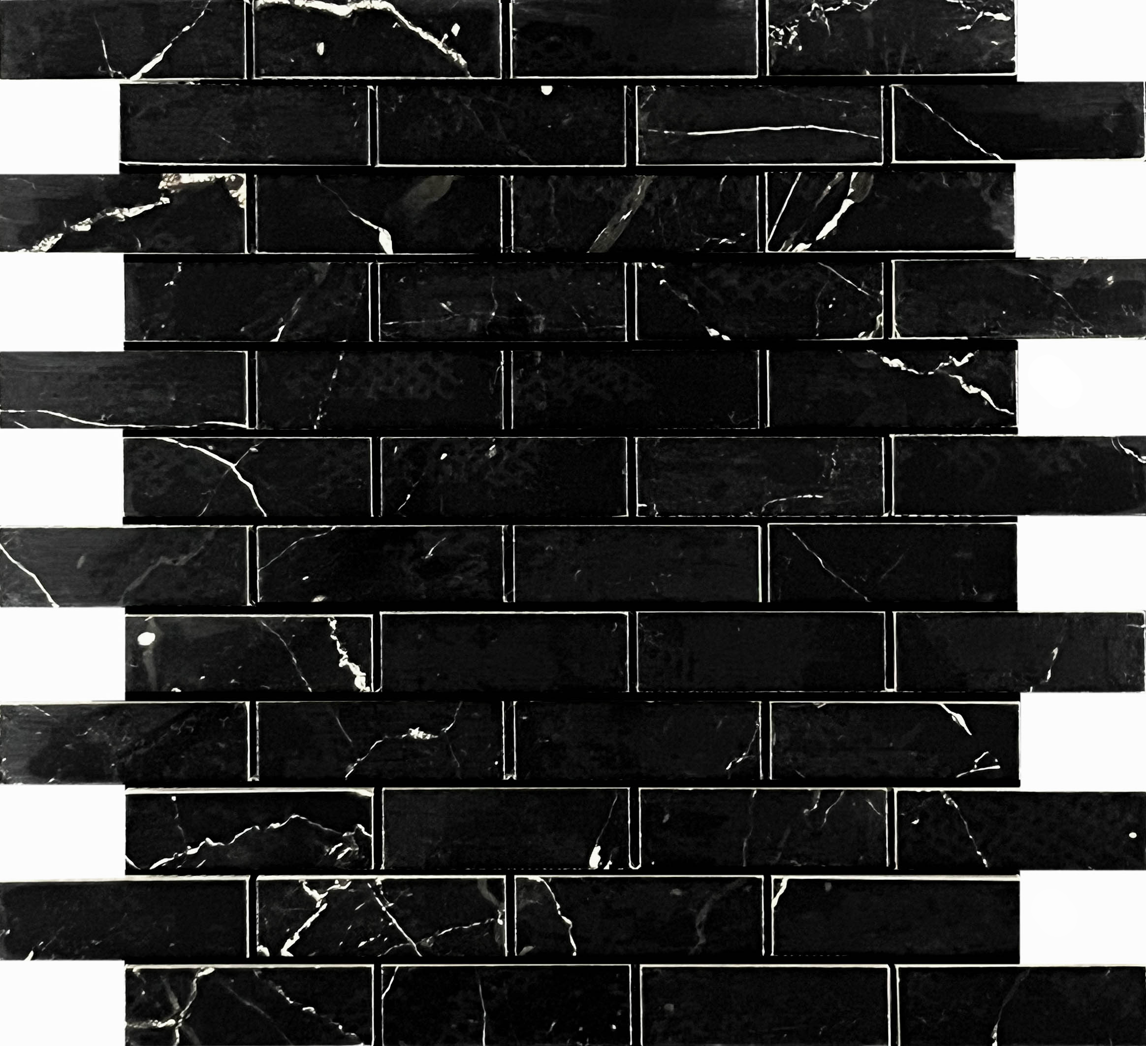 Декор Mosaic Mosaic Nero Brick Bone - фото 2