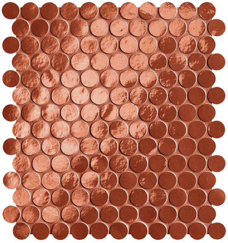 fRON Настенная Glim Rosso Cuore Round Mosaico Brillante 29.5x32.5