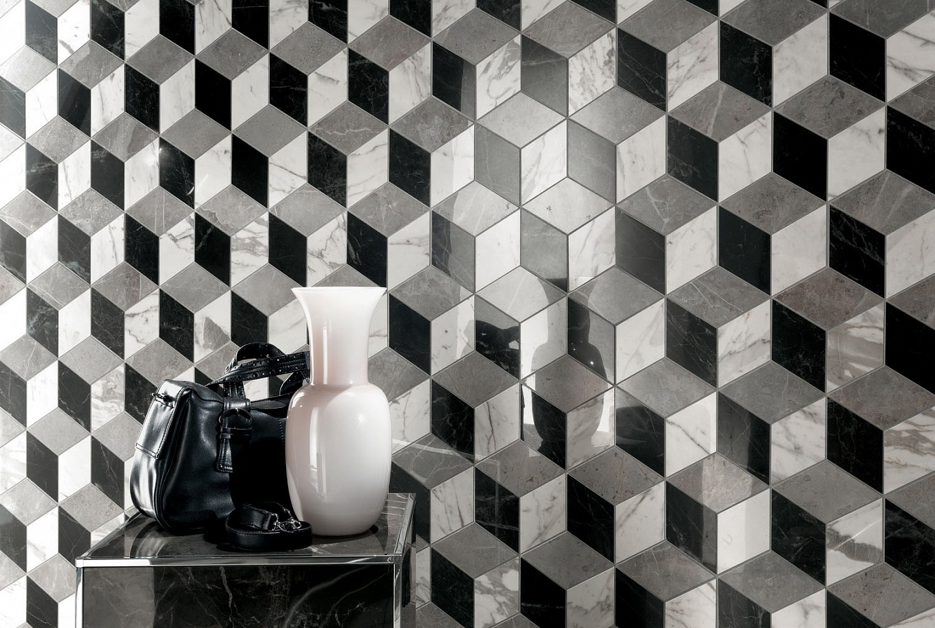 9MVD Декор Marvel Pro Grey Fleury Diagonal Mosaic - фото 13