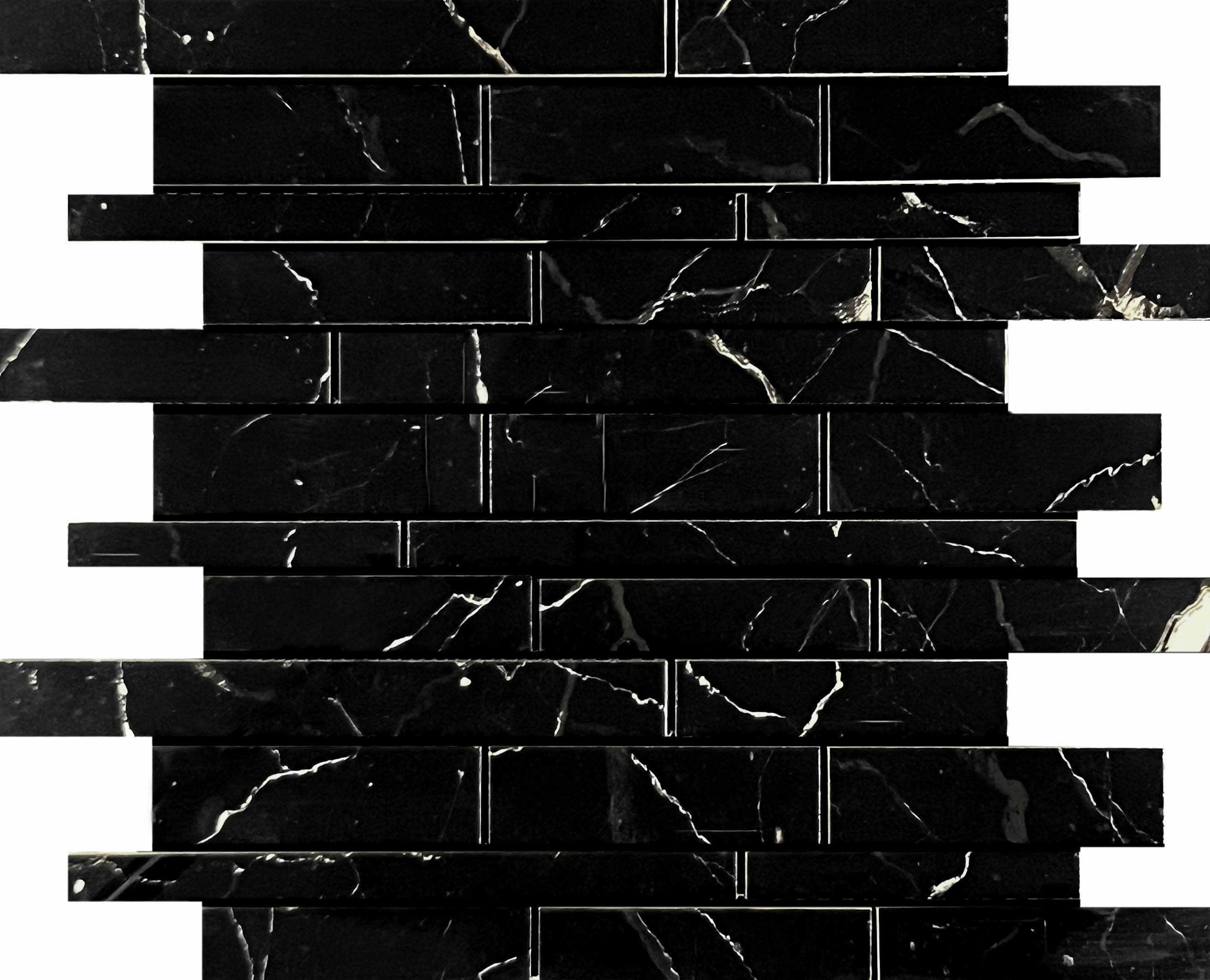 Декор Estrada Mosaic Nero Brick Bone Mix - фото 3