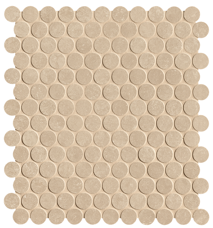 fRNJ Настенная Nobu Beige Gres Round Mosaico Matt 29.5x32.5