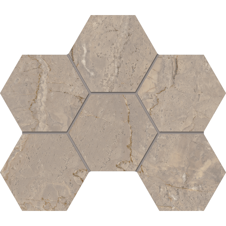 Mosaic/BR02_PS/25x28,5/Hexagon Декор Bernini Beige BR02 Hexagon 28.5x25 Полированная