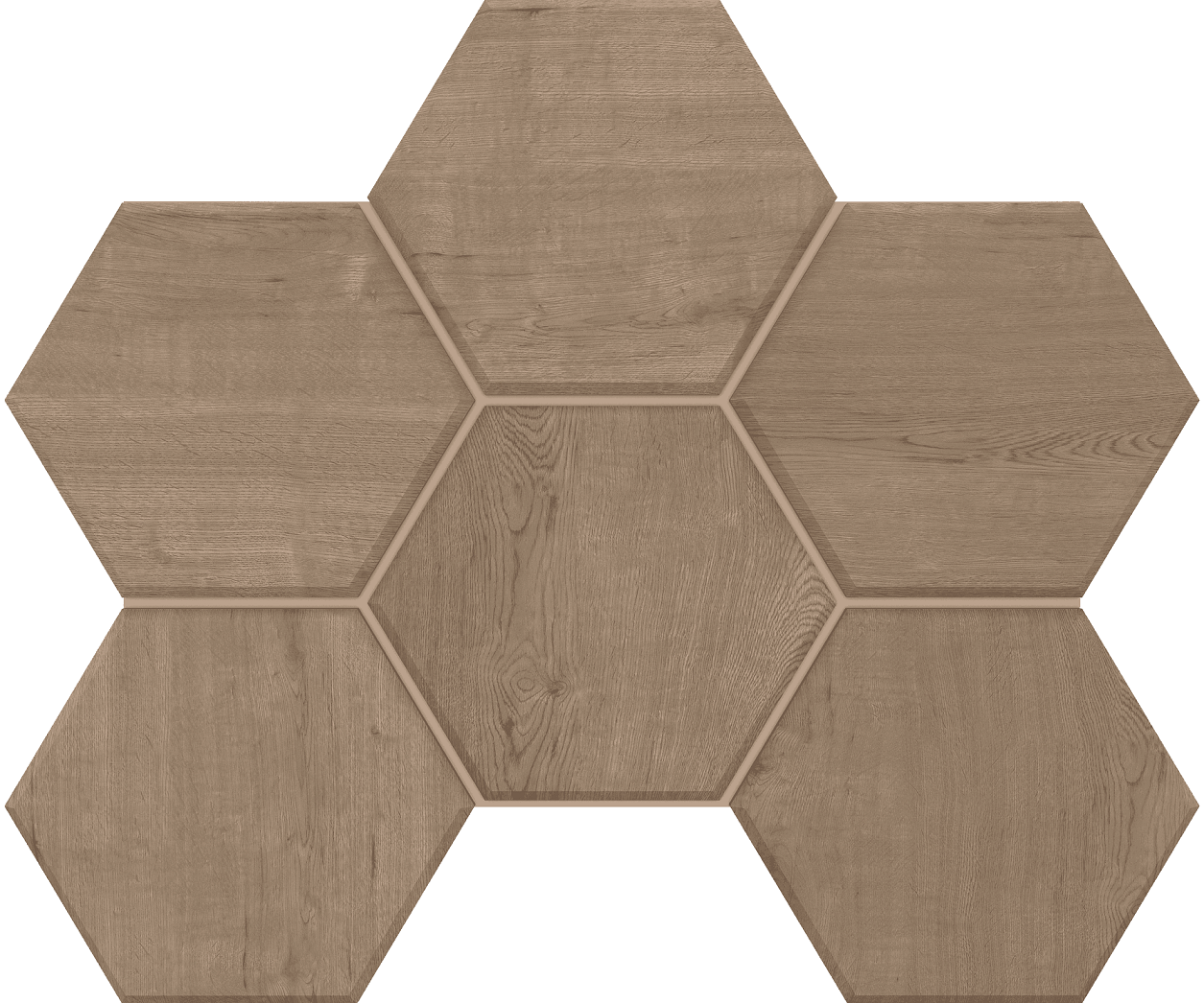 Mosaic/CW03_NR/25x28,5/Hexagon Декор Classic Wood CW03 Rusty Beige Hexagon Неполированный 28.5x25