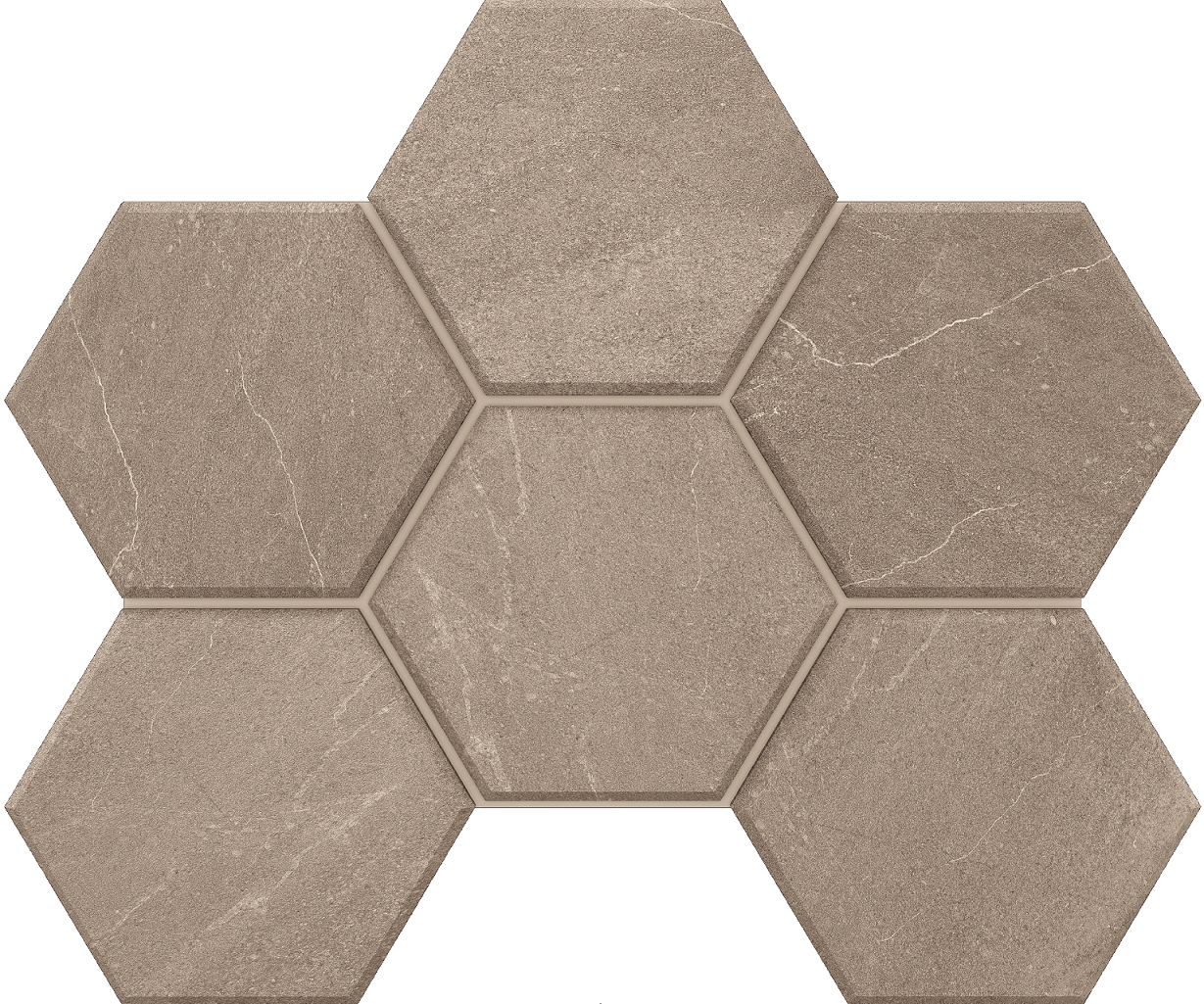 Mosaic/GB02_NR/25x28,5/Hexagon Декор Gabbro GB02 Grey Hexagon неполированная 25x28.5