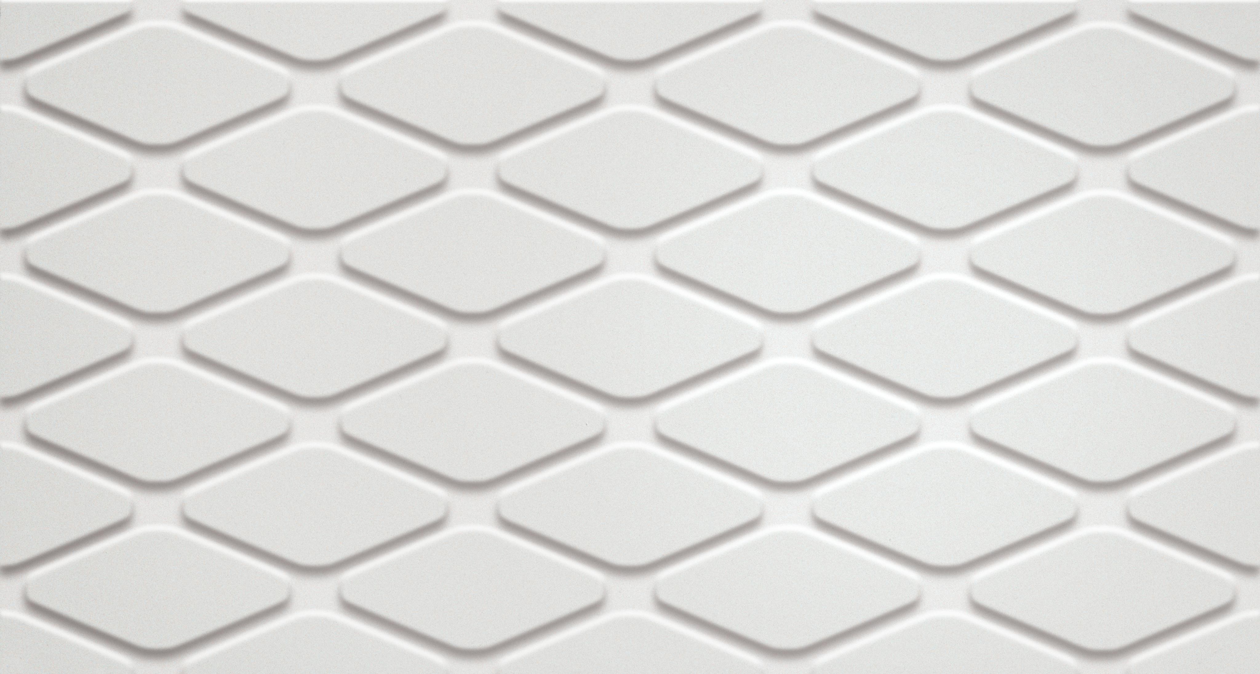 600010002253 Настенная 3D White Wall Rhombus Matt