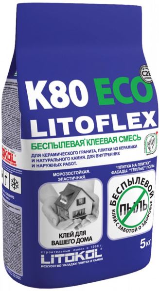  Клей на цементной основе K80 LITOFLEX ECO 5 кг