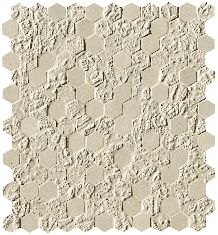 fOYU Настенная Bloom Beige Print Esagono Mosaico 29.5x32.5
