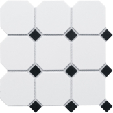 GTPL61466/CLA006 Мозаика Homework Octagon big White-Black Matt 30x30