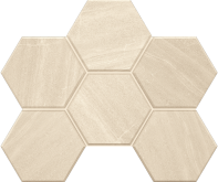 Mosaic/GB01_NR/25x28.5/Hexagon Декор Gabbro GB01 White Hexagon неполированная 25x28.5