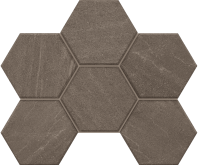 Mosaic/GB03_NR/25x28.5/Hexagon Декор Gabbro GB03 Anthracite Hexagon неполированная 25x28.5