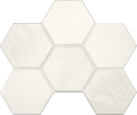 Mosaic/LN00_NS/TE00_NS/25x28.5/Hexagon Декор Terra LN00-TE00 White Hexagon 28.5x25 неполированный