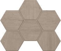 Mosaic/CW01_NR/25x28.5/Hexagon Декор Classic Wood CW01 Light grey Hexagon Неполированный 25x28.5