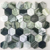 Мозаика Pietrine Hexagonal Onice Verde oliva POL hex 23x40x7