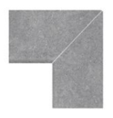 Бордюр Terrace Antislips Natural Series Внутренний угол 90 Cement Grey Flat Handle 25x25
