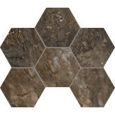 Mosaic/BR04_NS/25x28.5/Hexagon Декор Bernini Dark Brown BR04 Hexagon 28.5x25 Полированная