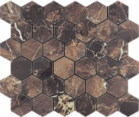 Декор Copper Slab Black Mosaic Hexagone