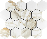 Декор Calacatta Gold Mosaic Paonazzo Hexagone 33x28