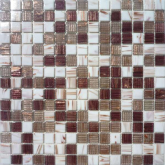 Мозаика Стекло микс Перламутровый темно-коричневый Стекло 32.7x32.7