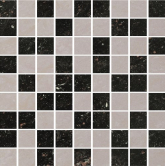 G-600(640)/PR/m01/300x300x10 Мозаика Crystal Светло-серая + Черная Полированная 30x30