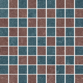 G-460(470)/PR/m01/300x300x10 Мозаика Travertino Красно-коричневая + Синяя Полированная 30x30