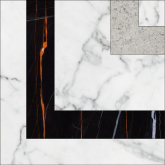 K-1000/MR/t01-cut/100x100x10 Декоративная вставка Marble Trend Тако гидрорезка Carrara 10x10 Матовый