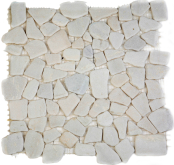Мозаика Каменная Мрамор мелкий белый треугольный 32x32